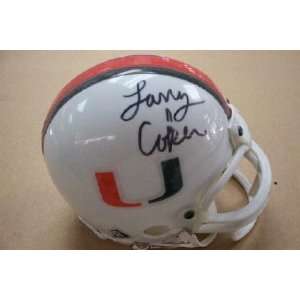 Larry Coker Autographed University Miami Mini Helmet   Autographed 