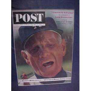 Leo Durocher Autographed May 11, 1963 Saturday Evening Post Magazine 