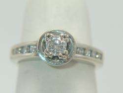 18K White Gold Halo .64ct Diamond Engagement Ring  