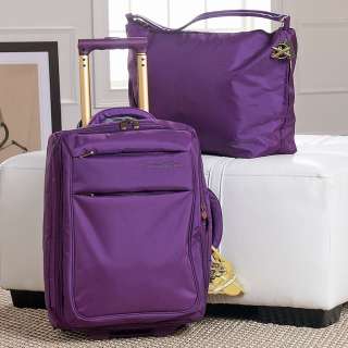 SAMANTHA BROWN Casual Lightweight 2 Piece Travel Set Luggage   PURPLE 