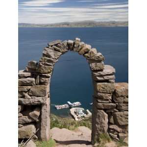 Old Stone Archway Leading to the Central Village , Isla Taquille, Lake 