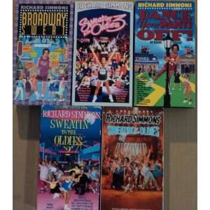  5 VHS Richard Simmons Sweatin to the Oldies 1 2 3 Broadway 