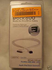 iPod DOCK to FireWire 800 Cable by Griffin NEW 685387030002  