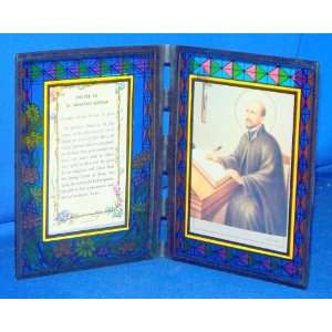  St. Ignatius Loyola   Stained Glass bi fold Picture frame 