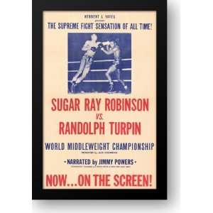  Sugar Ray Robinson vs. Randolph Turpin 15x21 Framed Art 