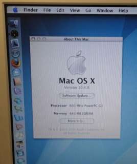 Apple iBook G3 A1005 Laptop 600MHz 640MB RAM 20GB Drive OSX 10.4 WiFi 