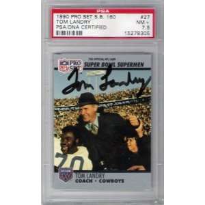  Tom Landry Autographed Dallas Cowboys Autographed Pro Set 