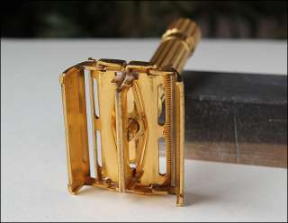 Vintage Gillette Gold Aristocrat double edge safety razor TTO DE user 
