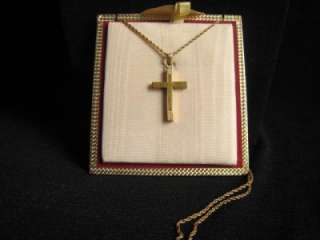 Vintage Sturdy Brand 1/20 12K Gold Filled CROSS Gold Tone Neck Chain 