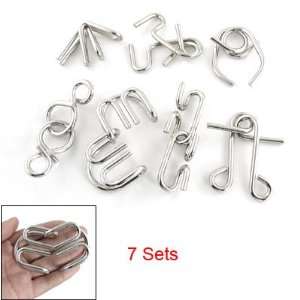  7 Sets Metal Wire Disentanglement Puzzles Games Toy Baby