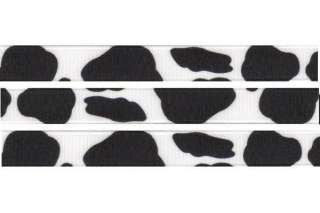 yards 3/8 TINY WHITE COW Print Grosgrain Ribbon  