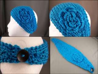   flower ear warmer muff head wrap hat headband crochet hair band muffs
