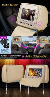   Car Tan Pillow Headrest Monitor DVD Player In Car Game Player Screen9c