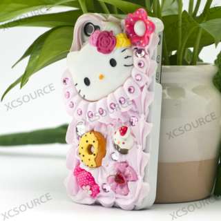 Hello Kitty 3D Deco Bling Case Cover For iPhone 4 PC37  