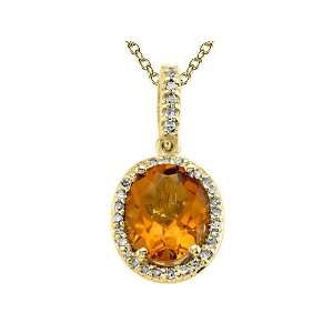   cttw Genuine Citrine Pendant by Effy Collection® in 14 kt Yellow Gold