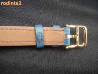 Auth Hermes Kelly Watch White Dial & Blue Leather Band Quartz Wrist 