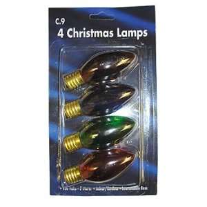  Set Of 4 Clear Multi Color C9 Replacement Light Bulbs 