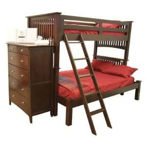  Mission Merlot Extra Long Twin over Full Bunk Bed 