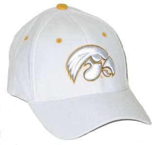 IOWA HAWKEYES WHITE CHOCOLATE FLEX FIT FITTED HAT/CAP M/L NEW  