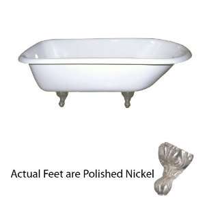   Iron Roll Top Tub with Ball and Claw Feet with Holes