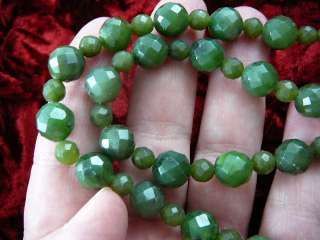   V308 1) Green nephrite jade Beads Canada bead Necklace JEWELRY  