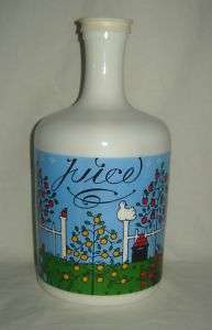 Vintage 1982 Alan Wood White Glass Juice Bottle Jug  