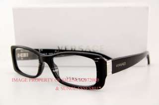 Brand New VERSACE Eyeglasses Frames 3138 883 STRIPED BLACK 100% 