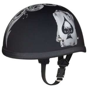 Daytona Eagle Ace of Spades Skull Cap Novelty Motorcycle Half Helmet 