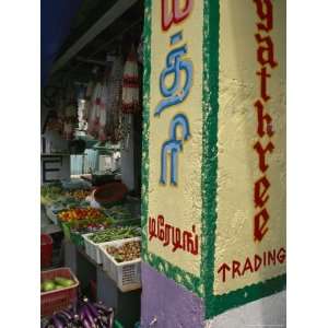  Vegetables and Flower Garlands Sold at a Market Stretched 