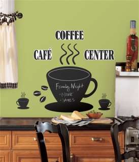 Coffee Cup Chalkboard Bistro Cafe Kitchen Wall Stickers  