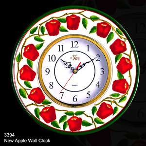 Red Apple round ceramic Wall Clock Kitchen Decor new  