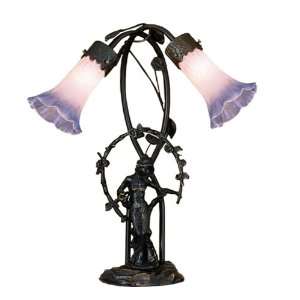  Trellis Girl Lily Two Light Accent Lamp Finish Pink and 