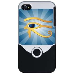  iPhone 4 or 4S Slider Case Silver Gold Eye of Horus 
