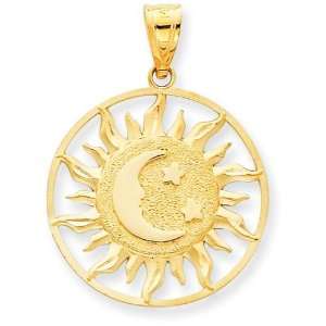  Sun Moon Star Charm in 14k Yellow Gold Jewelry