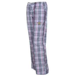   Ladies Gray Pink Spectrum Woven Plaid Pants (Large)
