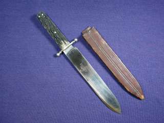   Sheffield Thos. Turner & Co. Bowie Knife Dagger Leather Sheath  