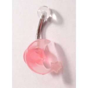  Translucent Pink Crescent Moon Star Belly Ring: Everything 