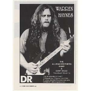  1996 Warren Haynes DR Guitar Strings Photo Print Ad (45575 