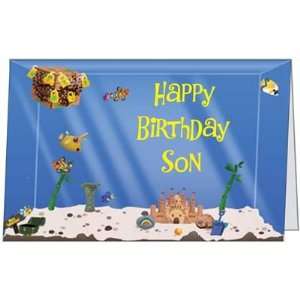  Birthday Son Child Fish Happy Wishes Greeting Card (5x7 