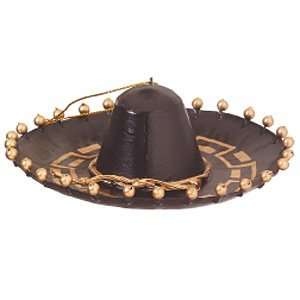Black Mexican Sombrero Hat Christmas Ornament 