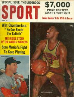 1963 Sport Magazine Wilt Chamberlain Warriors & Stan Musial St. Louis 