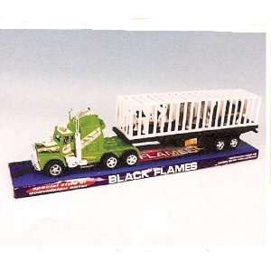   SEMI TRUCK TRANSPORTER WITH FARM ANIMALS   TOY BIG RIG: Toys & Games