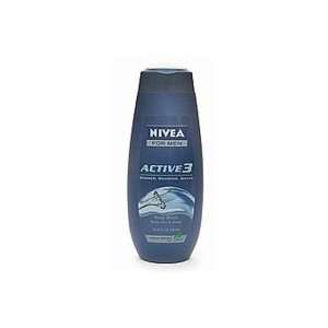 Nivea For Men Active 3 in 1 Shower Shampoo Shave 8.4oz 