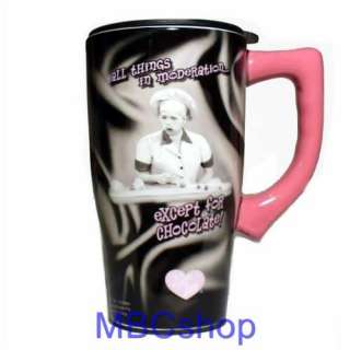 Love Lucy Ceramic Coffee Travel Mugs Java Tea Cups, Plastic Cover 