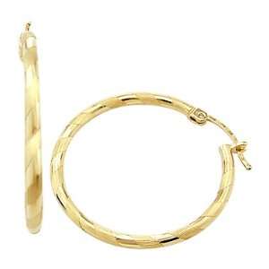    14k Yellow Gold Elegant Hoop Huggie Earrings New .75 Jewelry