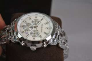 New Michael Kors Ladies Chronograph Clear Watch MK5235 Quartz 