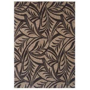 Tommy Bahama Rugs Home Nylon Abstracted Leaf Dark Brown Contemporary 