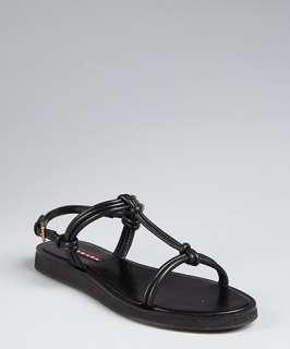 Prada Prada Sport black leather knotted sandals