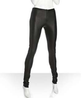 Alice & Olivia black faux leather zip front leggings   up to 