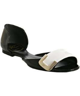 Roger Vivier black patent leather dOrsay peep toe flats   up 